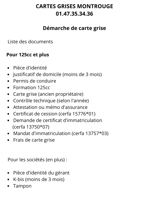 Démarche de carte grise pour 125cc et plus