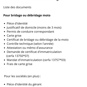 Démarche de carte de grise : Bridage ou débridage moto