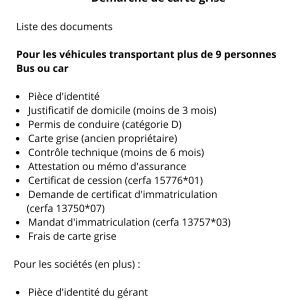 Démarche de carte grise : Pour Bus ou Car
