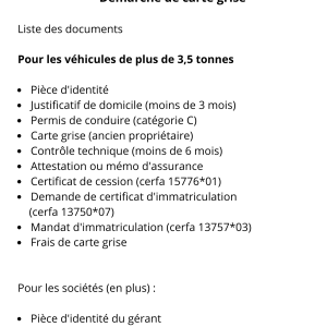 Démarche de carte grise : Véhicules de plus de 3,5 tonnes
