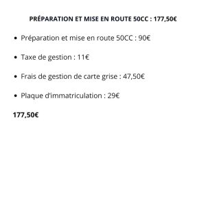 Préparation et mise en route 50CC