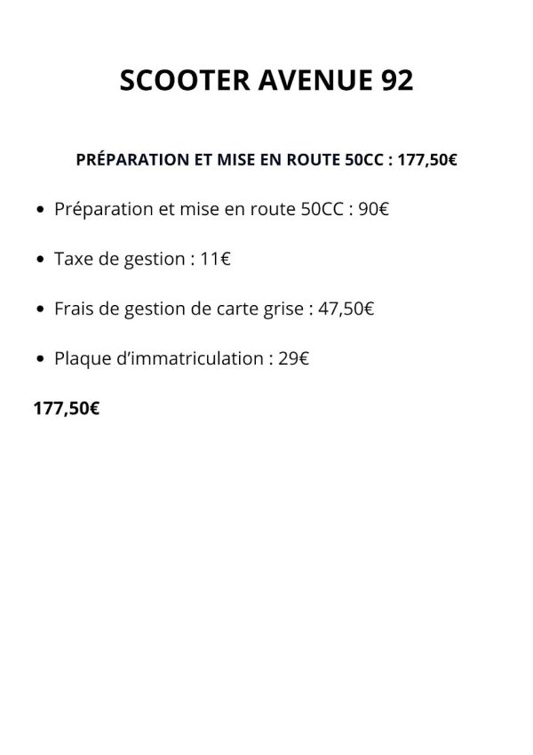 Préparation et mise en route 50CC