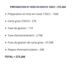 Préparation et mise en route 125CC
