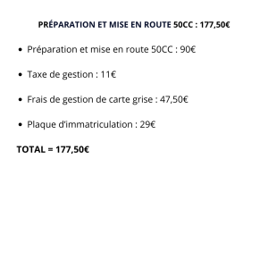 Préparation et mise en route 50CC