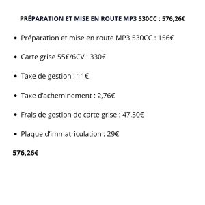 Préparation et mise en route MP3 530CC