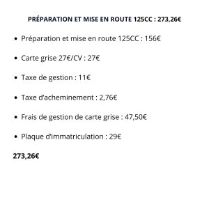 Préparation et mise en route 125CC