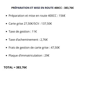 Préparation et mise en route 400CC