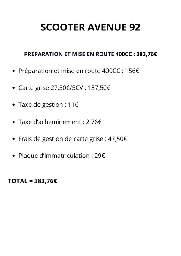 Préparation et mise en route 400CC