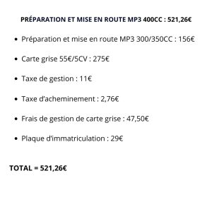 Préparation et mise en route MP3 400CC