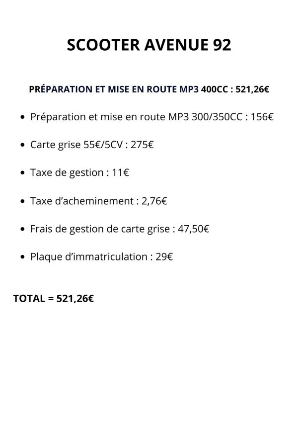 Préparation et mise en route MP3 400CC