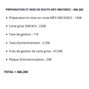 Préparation et mise en route MP3 300/350CC